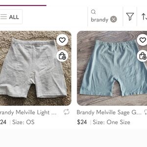 Brandy Melville Bike Shorts One Size Bundle Of 2: Grey , Greenish_blue